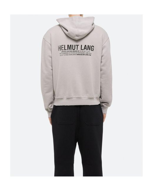 Helmut Lang Gray Postcard Hoodie for men