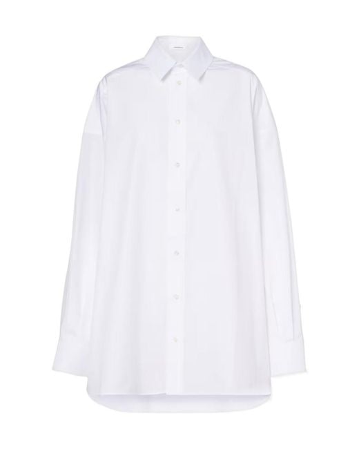 Wardrobe NYC White Long-Sleeved Shirt Dress