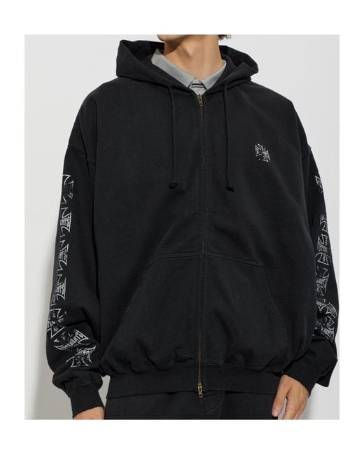 Vetements Black Long-Sleeved Hoodie for men