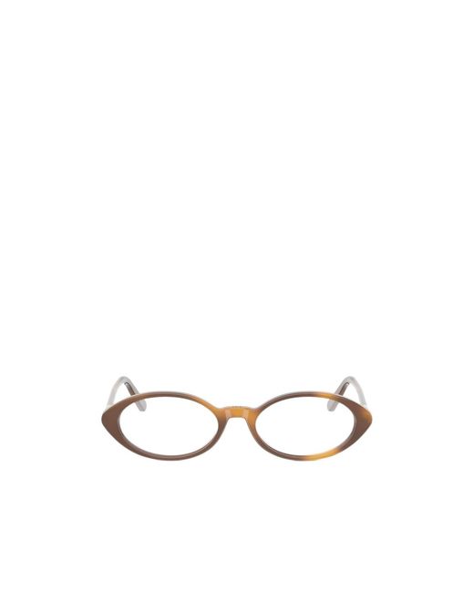 Dior White Eyewear Oval Frame Glasses