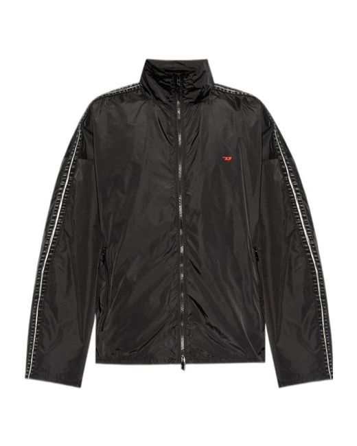 DIESEL Black J-Caron High Neck Track Jacket for men