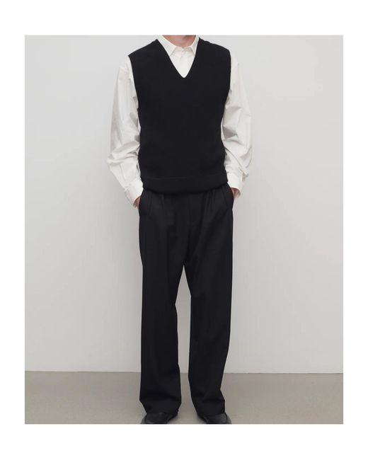 The Row Black Corley Pleated Trousers for men