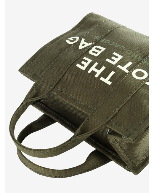 Marc Jacobs Green Logo Printed Zip-Up Small Tote Bag