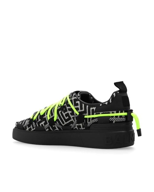 Balmain Black B-Court Monogram Sneakers for men