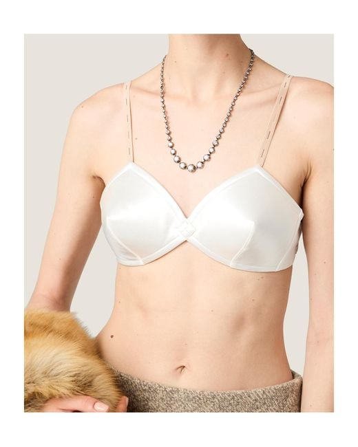 Miu Miu Metallic Satin Bra