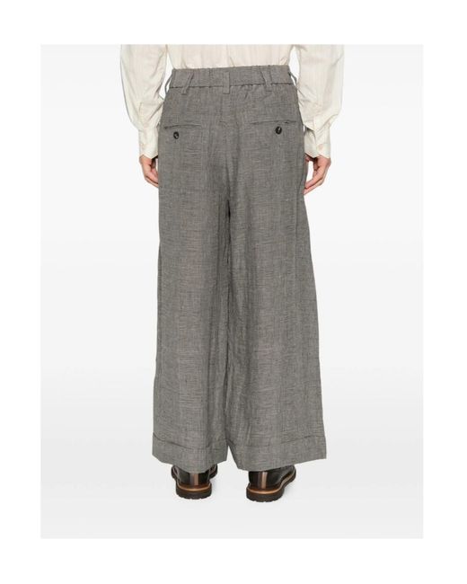 Ziggy Chen Gray Check-Pattern Trousers for men