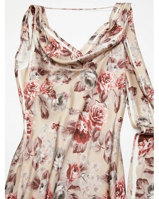 Acne White Draped Print Dress