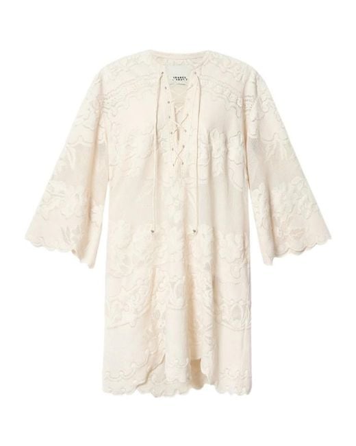 Isabel Marant White Solara Scalloped Dress