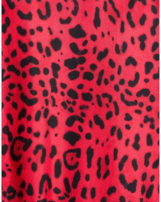 Dolce & Gabbana Red Minimalist Leopard Print Pajamas