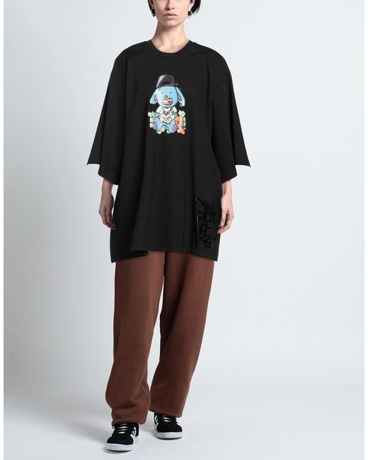 Dolce & Gabbana Black Loose Solid Color Printed T-Shirt