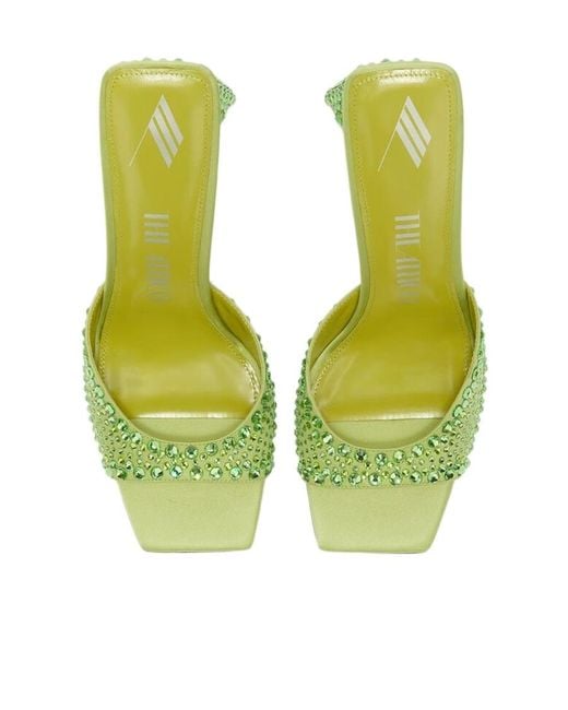 The Attico Green The Mini Devon Embellished Mules