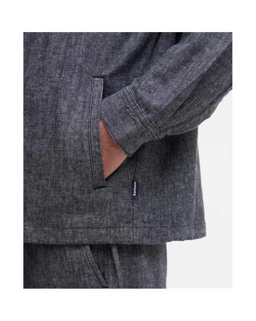Barbour Blue Button-Down Long-Sleeved Casual Jacket for men