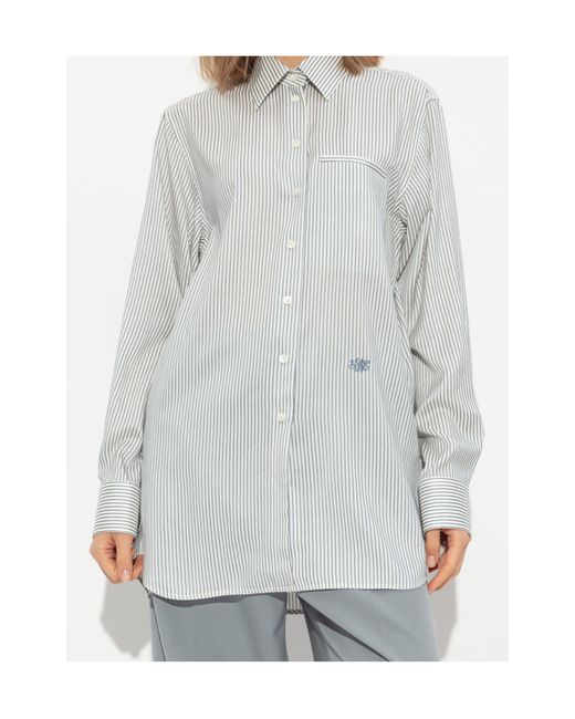 Stella McCartney White Logo Pinstripe Shirt