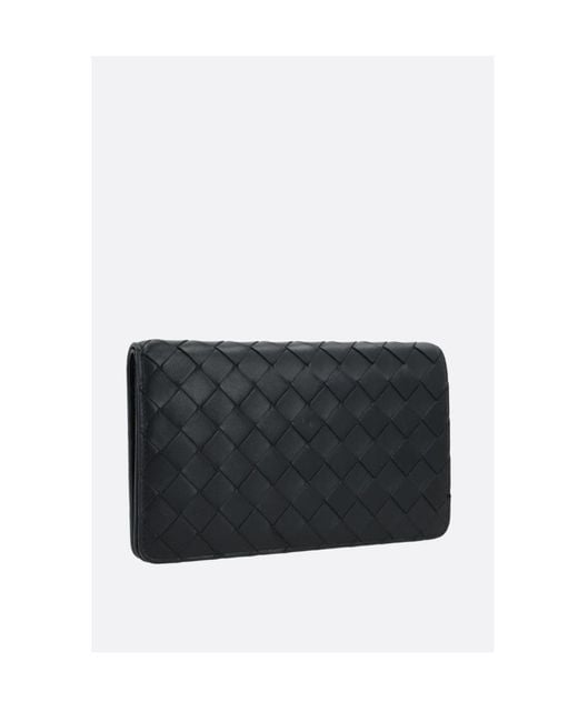 Bottega Veneta Black Woven Open-Fold Pouch