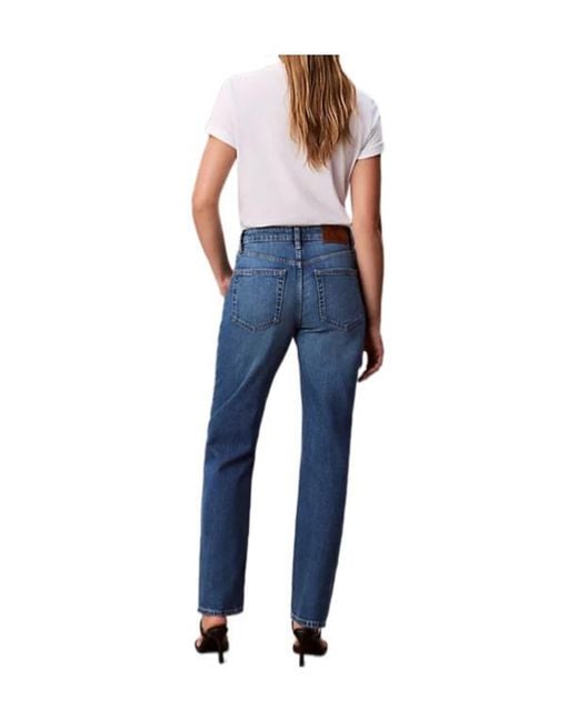 Calvin Klein Blue Logo-Patch Jeans
