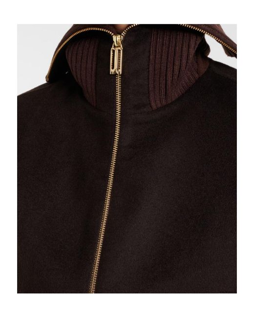 Victoria Beckham Black Lapel Collar Long-Sleeved Casual Jacket
