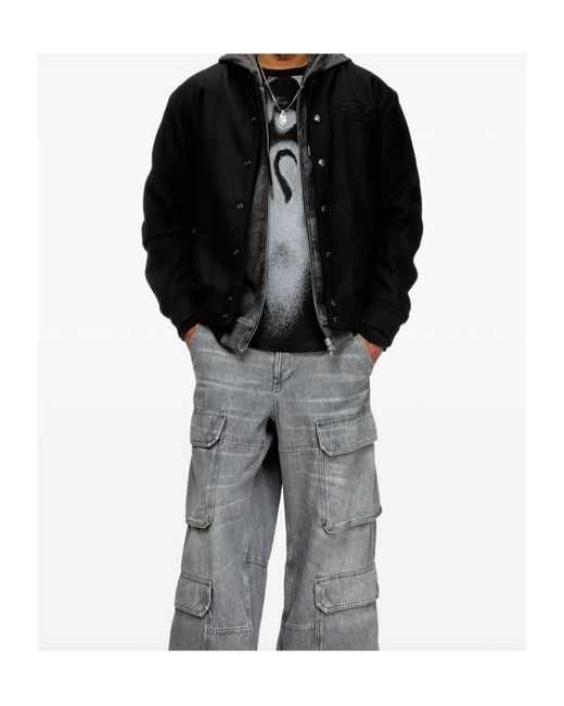 DIESEL Black J-Arry Padded Bomber Jacket for men