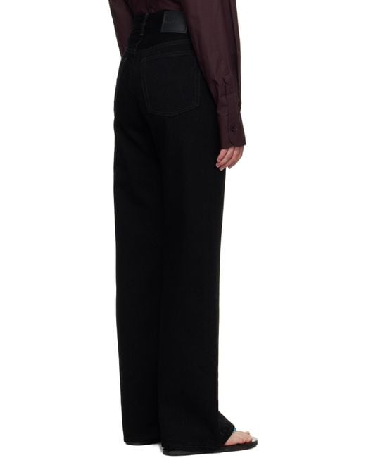 Acne Black Wide-Leg Straight Jeans