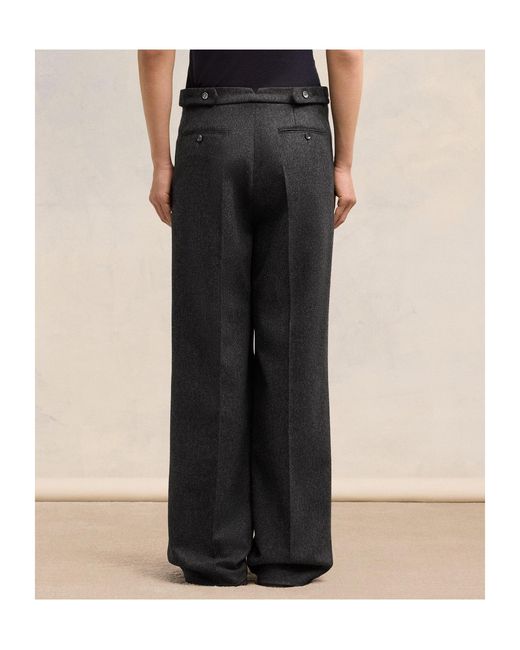 AMI Black Ami Alexandre Mattiussi Wide-Leg Large Fit Trousers for men