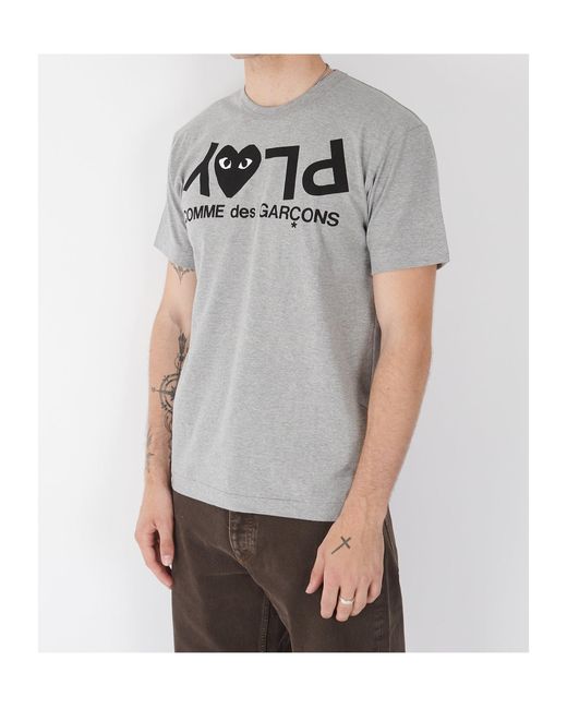 Comme des Garçons Gray Logo Cotton T-Shirt for men
