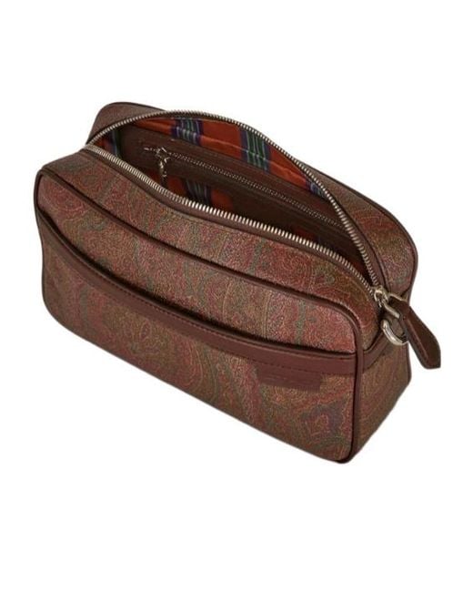Etro Brown Printed Belt Bag for men