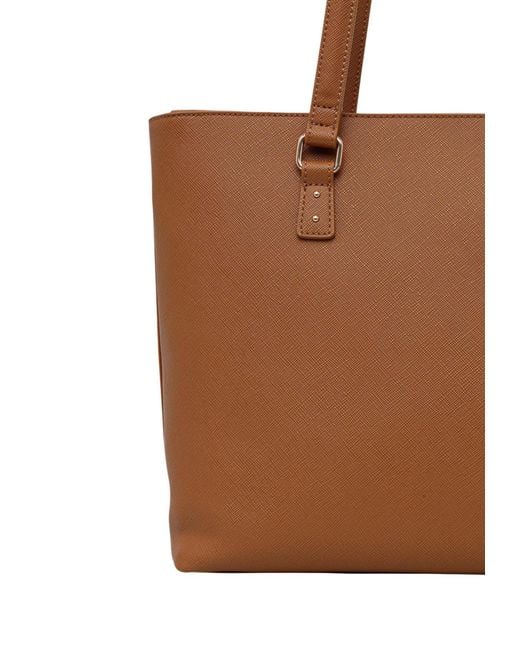 Liu Jo Brown Embossed Padlock Shoulder Bag