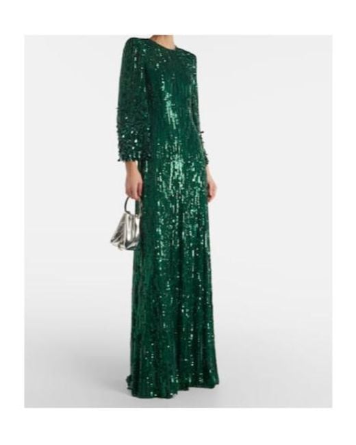 Jenny Packham Green Nymph Sequined Gown