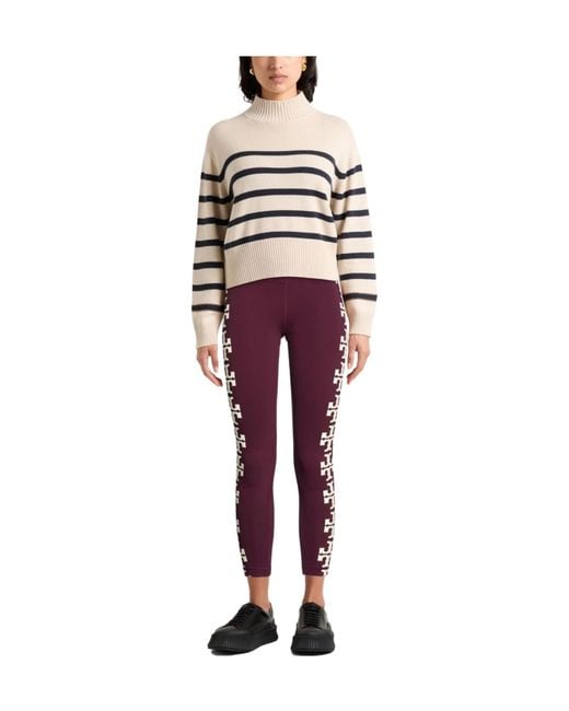 Tory Burch Purple Printed Leggings