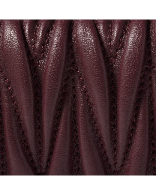 Miu Miu Purple Small Matelassé Nappa Leather Wallet