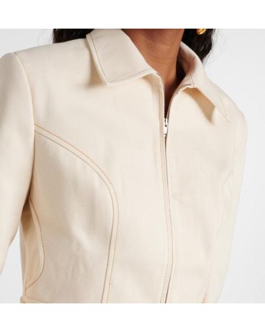 AYA MUSE Natural Tuxis Cropped Denim Jacket