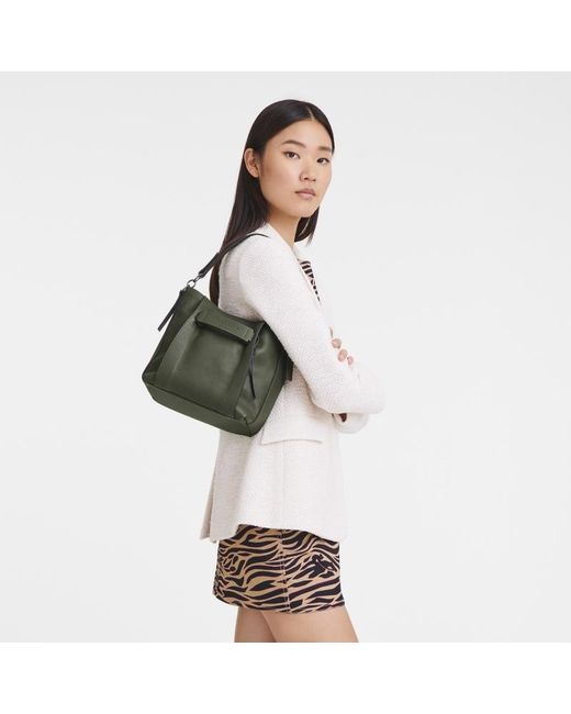 Longchamp Green Small 3D Leather Crossbody Bag