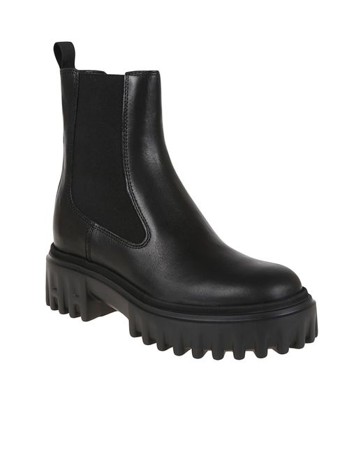 Hogan Black Slip-On Heeled Boots