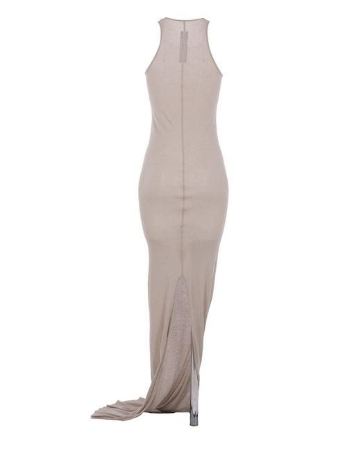 Rick Owens White Racerback Zipped Maxi Dress