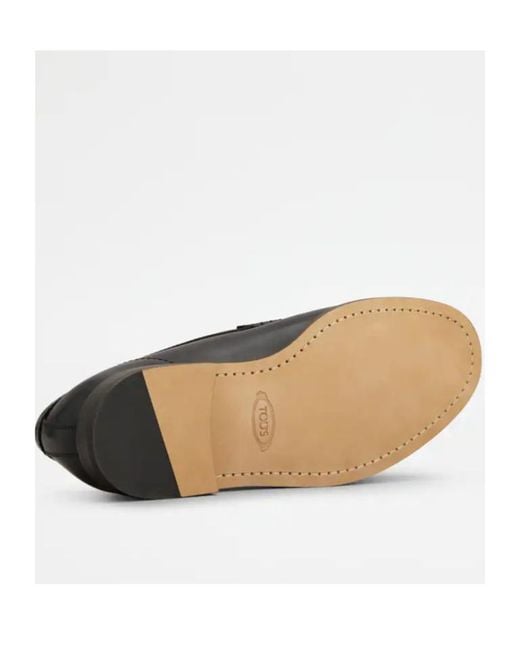 Tod's Black Penny Leather Loafers for men