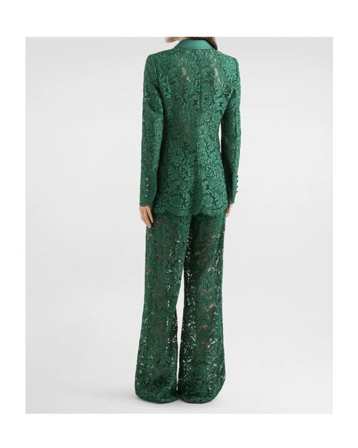 Dolce & Gabbana Green Long-Sleeved Double-Breasted Jacket