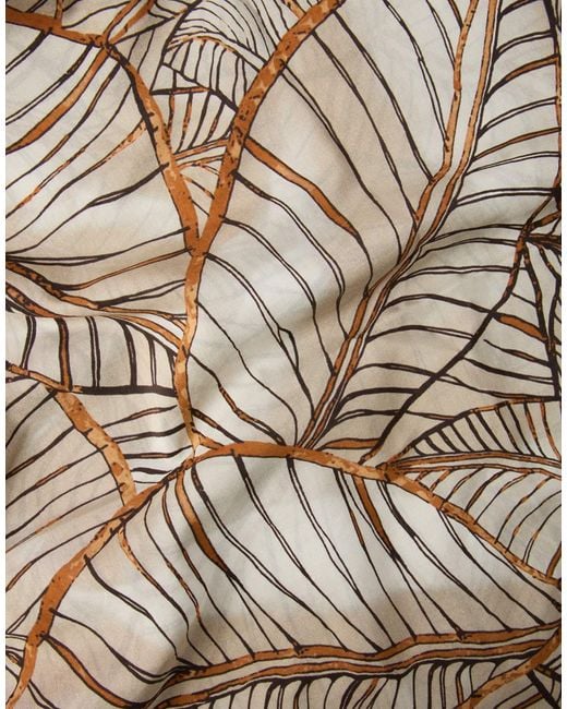 Brunello Cucinelli Metallic Leaf-Print Wrap Skirt