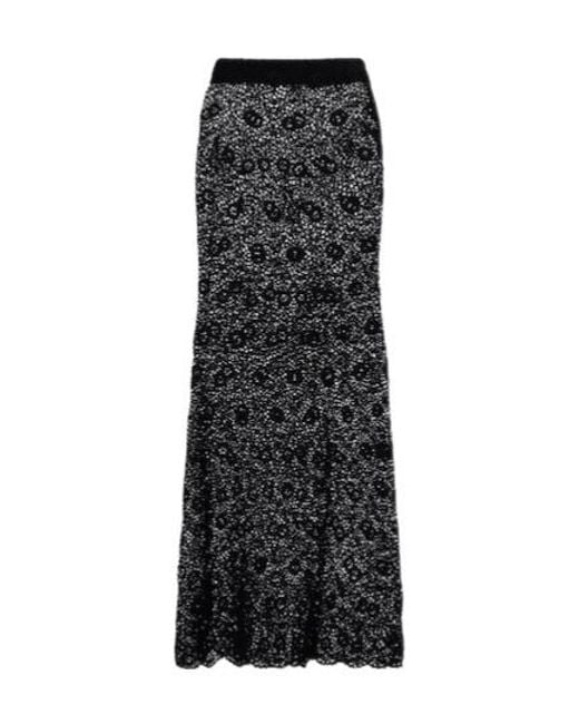 Nili Lotan Black Nika Crochet Cotton Maxi Skirt