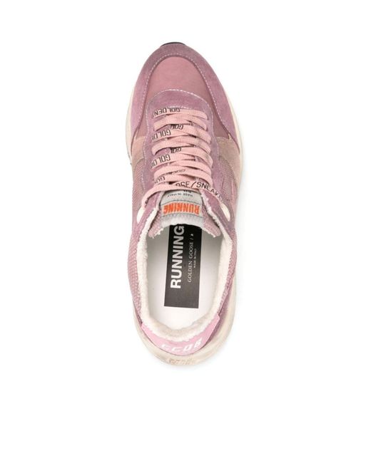 Golden Goose Deluxe Brand Pink Running Sole Lace-Up Sneakers