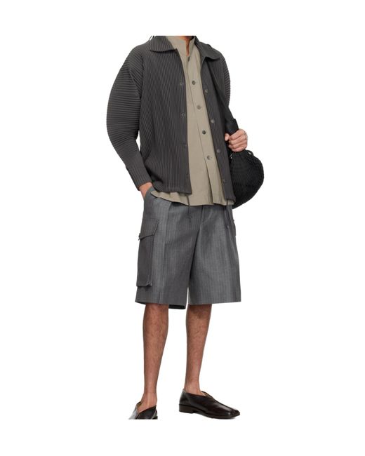 Homme Plissé Issey Miyake Gray Mc March Jacket for men