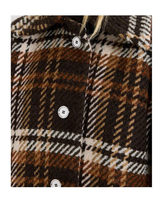 Patou Multicolor Checked Wool Coat