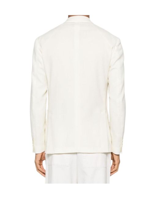 Lardini White Double-Breasted Blazer for men