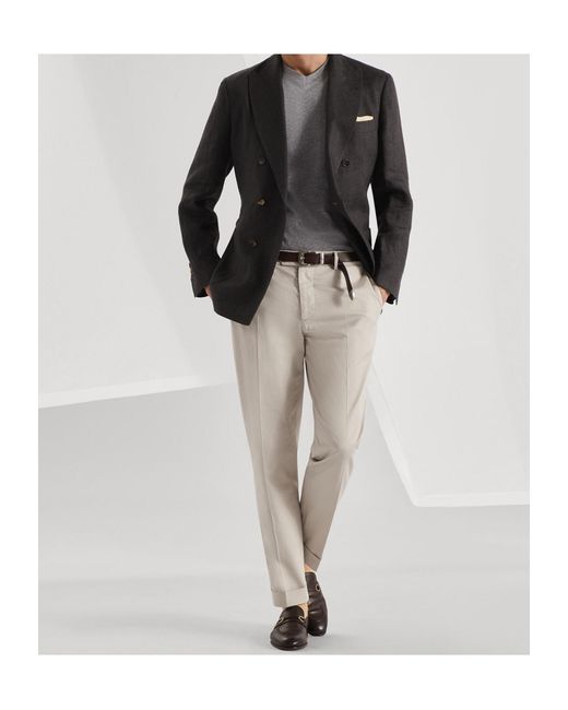 Brunello Cucinelli Black Double Breasted Blazer for men