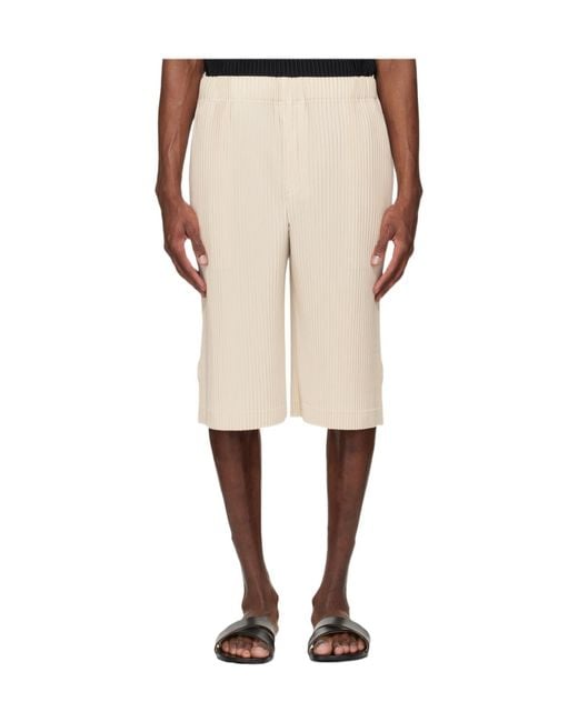 Homme Plissé Issey Miyake White Homme Plissé Issey Miyake Wear Or Wrap Shorts for men