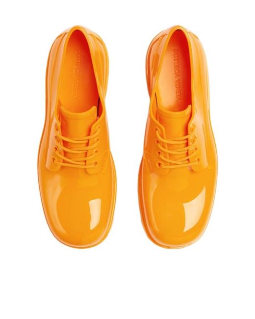 Bottega Veneta Orange Rubber Lace-Up Casual Shoes for men