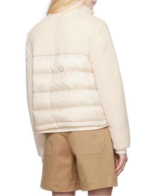 Moncler White Polignac Teddy Short Down Jacket