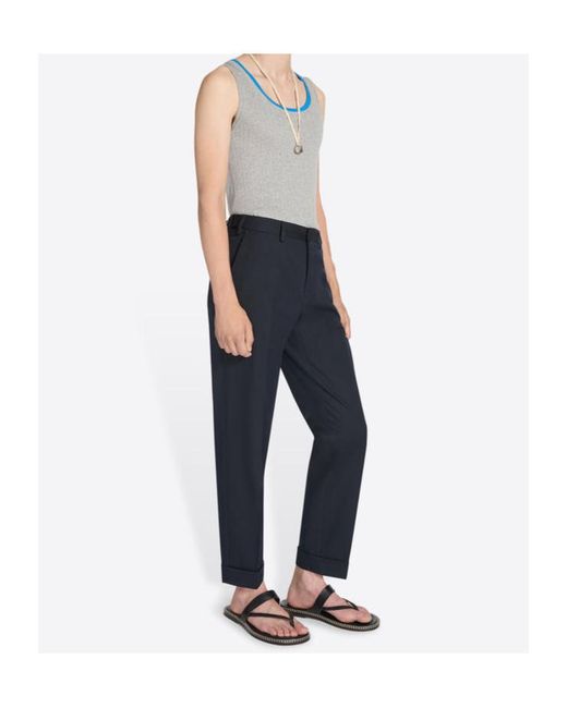 Dries Van Noten Blue Cuffed Trousers for men
