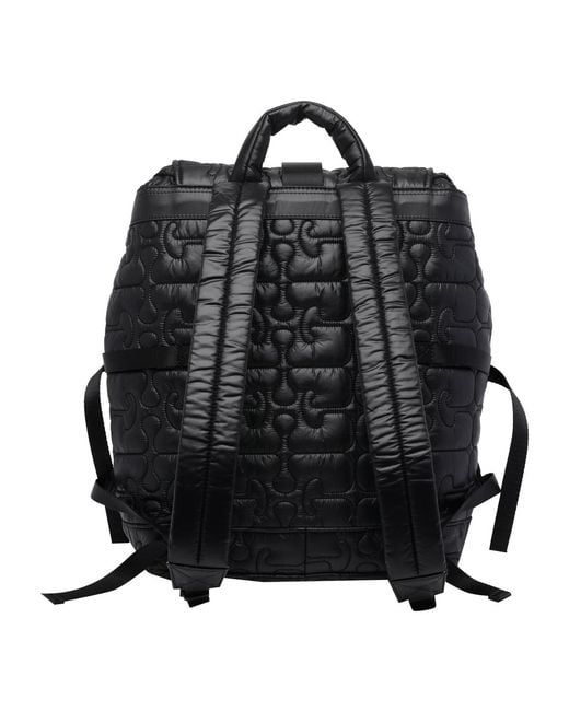 Ganni Black Quilted Backpack