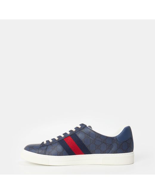 Gucci Blue Canvas Ace Trainers for men