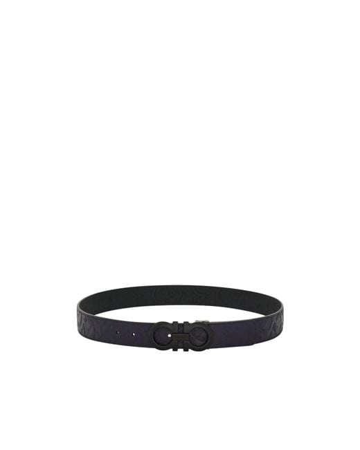 Ferragamo White Ferragamo Reversible Gancini Buckle Belt for men