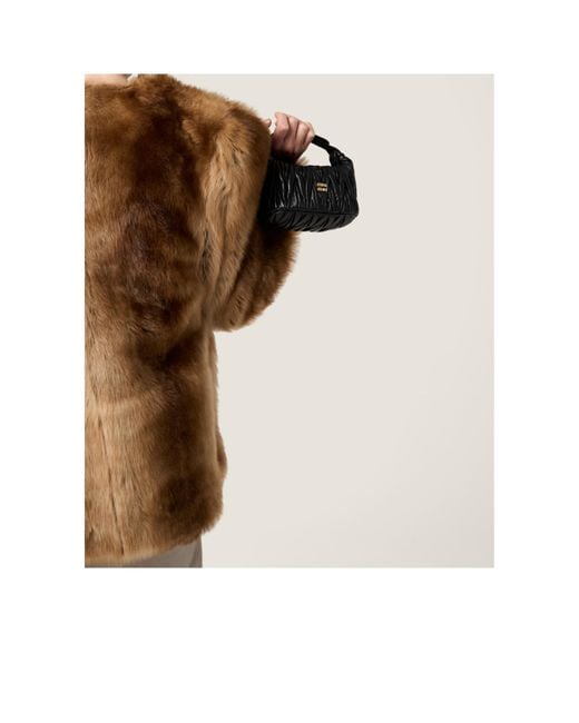 Miu Miu Black Pochette En Cuir Nappa Matelassé